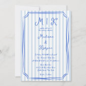 Invitation Whimsical manuscrit bleu Mariage français (Devant)