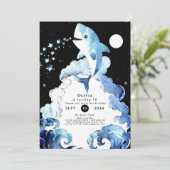 Invitation Whimsical Marine Fun Requin Anniversaire (Debout devant)
