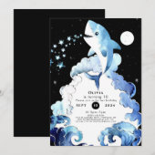 Invitation Whimsical Marine Fun Requin Anniversaire (Devant / Derrière)