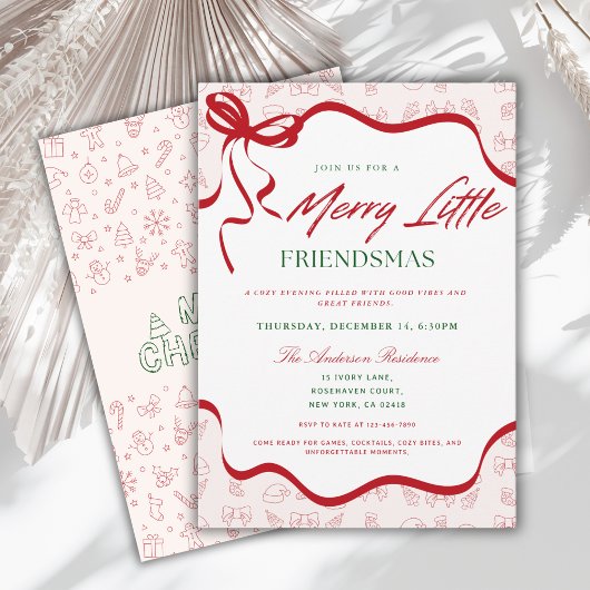 Invitation Whimsical Merry Little Friendsmas Christmas Party