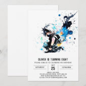 Invitation Whimsical mignon Ninja Boy Digital Anniversaire (Devant / Derrière)