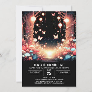 Invitation Whimsical mignon Woodland Digital Anniversaire
