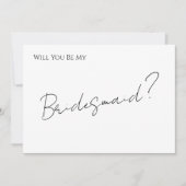 Invitation Whimsical Minimal Script Bridesmaid Proposal Card (Devant)