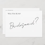 Invitation Whimsical Minimal Script Bridesmaid Proposal Card (Devant / Derrière)