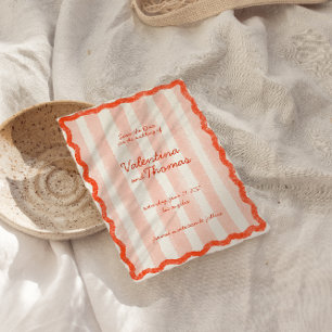 Invitation Whimsical Modern Rose & Red Wedding Enregistrer la