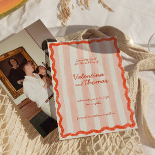 Invitation Whimsical Modern Rose & Red Wedding Enregistrer la