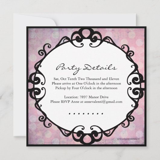 Invitation Whimsical & moderne Anniversaire (Dos)