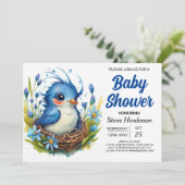 Invitation Whimsical Moderne Boy Baby shower Boy (Debout devant)