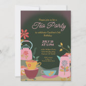 Invitation Whimsical Moody Tea Party (Devant)