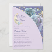 Invitation Whimsical Moon Purple Over The Moon Baby Shower (Devant)