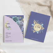 Invitation Whimsical Moon violet Mariage