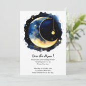 Invitation Whimsical Night Sky Watercolor Baby shower garçon (Debout devant)