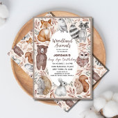 Invitation Whimsical N'importe quel âge Bois Animaux Fête d'a