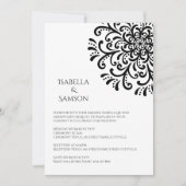 Invitation Whimsical noir et blanc Mariage (Devant)