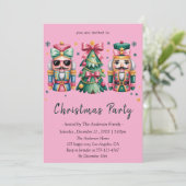Invitation Whimsical Nutcracker& Christmas Tree Holiday Party (Debout devant)