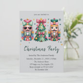 Invitation Whimsical Nutcracker& Christmas Tree Holiday Party (Debout devant)