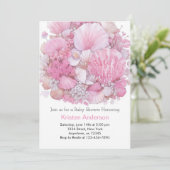 Invitation Whimsical Ocean Beachcomber Girl Baby shower (Debout devant)