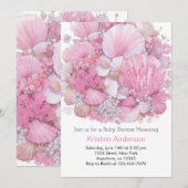 Invitation Whimsical Ocean Beachcomber Girl Baby shower (Devant / Derrière)