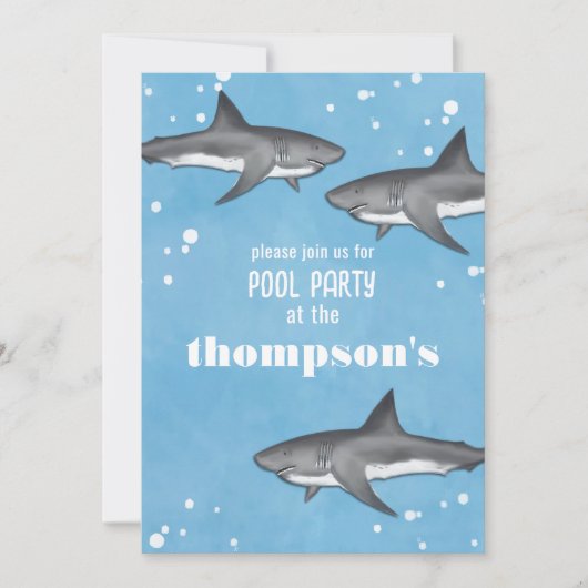 Invitation Whimsical Ocean Pool Piscine (Devant)