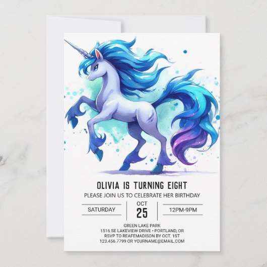 Invitation Whimsical Online Cheval Anniversaire (Devant)