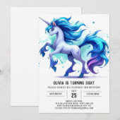 Invitation Whimsical Online Cheval Anniversaire (Devant / Derrière)
