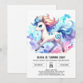 Invitation Whimsical Online Cheval Anniversaire (Devant / Derrière)