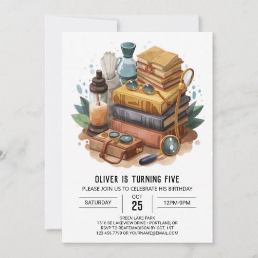 Invitation Whimsical Online Detective Anniversaire (Devant)