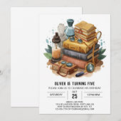 Invitation Whimsical Online Detective Anniversaire (Devant / Derrière)