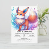 Invitation Whimsical Online Fox Anniversaire (Debout devant)