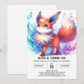 Invitation Whimsical Online Fox Anniversaire (Devant / Derrière)