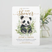 Invitation Whimsical Panda Baby shower (Debout devant)