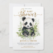 Invitation Whimsical Panda Baby shower (Devant)