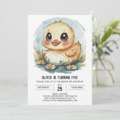 Invitation Whimsical Pastel Canard Anniversaire (Debout devant)