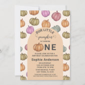Invitation Whimsical Pastel Citrouille fête d'anniversaire (Devant)