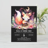 Invitation Whimsical Pastel Fox Anniversaire numérique (Debout devant)