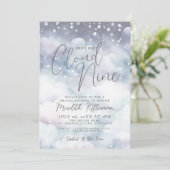 Invitation Whimsical Pastel She's On Cloud Neuf Fête des mari (Debout devant)