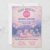 Invitation Whimsical Pastel Teepees Sleepover Anniversaire (Devant)