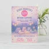 Invitation Whimsical Pastel Teepees Sleepover Anniversaire (Debout devant)