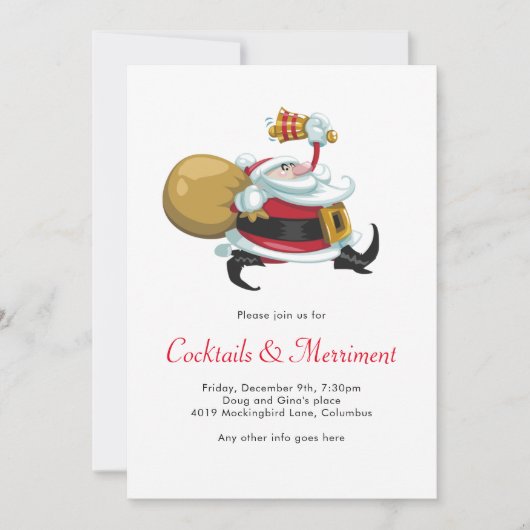 Invitation Whimsical Père Noël Holiday Party (Devant)