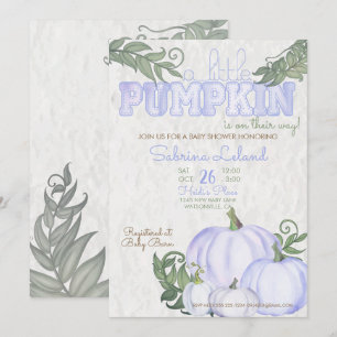 Invitation Whimsical Petit Citrouille Violet Baby shower fill