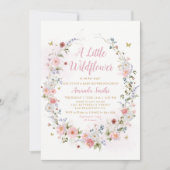 Invitation Whimsical Petit Fleur sauvage Boho Baby shower fil (Devant)