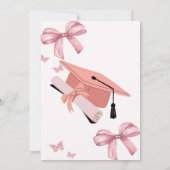 Invitation Whimsical Pink Bows Frame Graduation Party Invita (Dos)