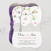 Invitation Whimsical Pink Cupcakes Tree Girl Birthday Invitat (Devant / Derrière)