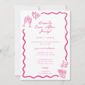 Invitation Whimsical Pink Dessiné Heureusement Jamais Après L (Devant)