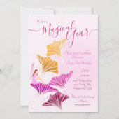 Invitation Whimsical Pink Fairy Premier Anniversaire Magique (Devant)