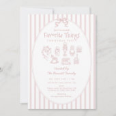 Invitation Whimsical Pink Favorite Things Christmas Party (Devant)