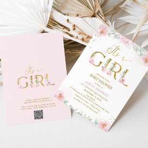 Invitation Whimsical Pink Peonies C'est un Baby shower de fil