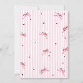 Invitation Whimsical Pink Red Bow Heart Galentine's Party (Dos)