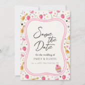 Invitation Whimsical Pink Save the Date Wedding Design (Devant)