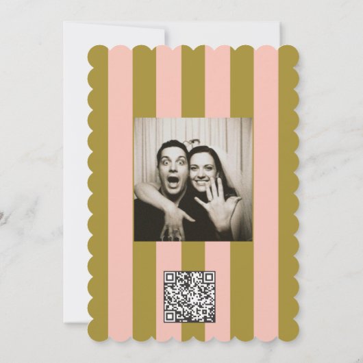 Invitation Whimsical Pink Striped Scribble Save the Date (Dos)